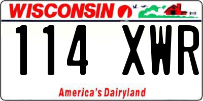 WI license plate 114XWR