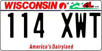 WI license plate 114XWT