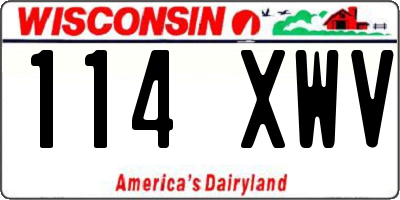 WI license plate 114XWV
