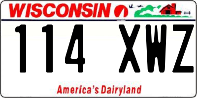 WI license plate 114XWZ