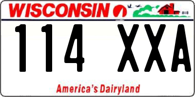 WI license plate 114XXA