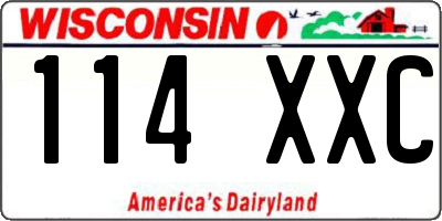 WI license plate 114XXC