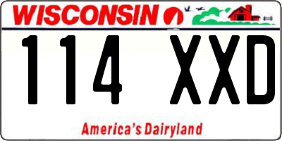 WI license plate 114XXD