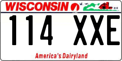 WI license plate 114XXE