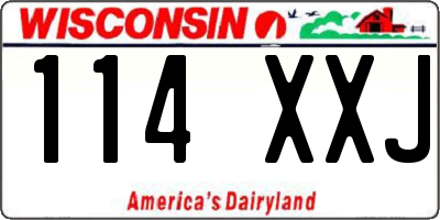 WI license plate 114XXJ