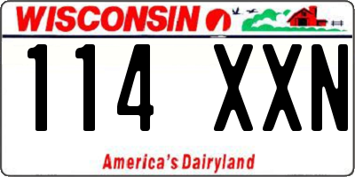 WI license plate 114XXN