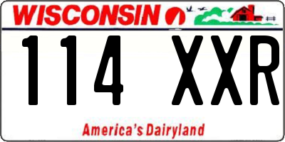 WI license plate 114XXR