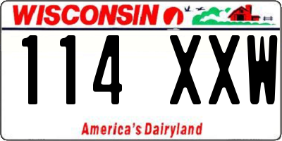 WI license plate 114XXW