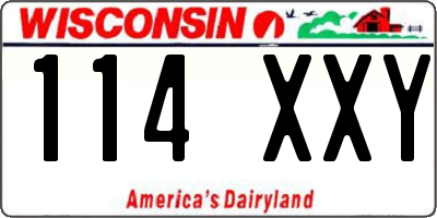 WI license plate 114XXY