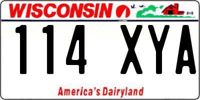 WI license plate 114XYA
