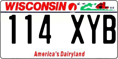 WI license plate 114XYB