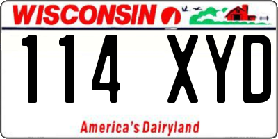 WI license plate 114XYD
