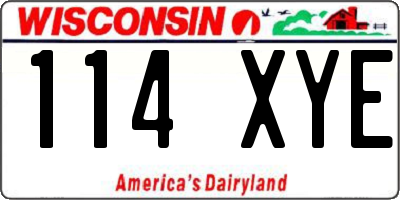 WI license plate 114XYE