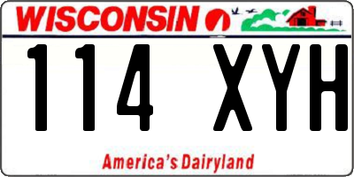 WI license plate 114XYH