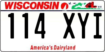 WI license plate 114XYI