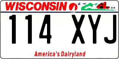 WI license plate 114XYJ