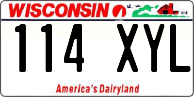 WI license plate 114XYL