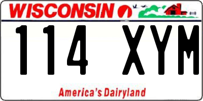 WI license plate 114XYM