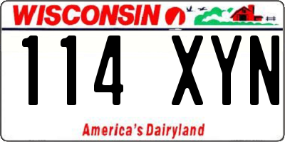 WI license plate 114XYN
