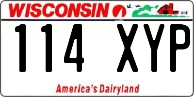 WI license plate 114XYP