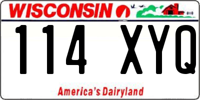 WI license plate 114XYQ