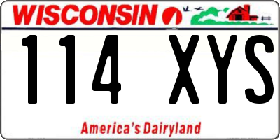 WI license plate 114XYS