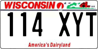 WI license plate 114XYT