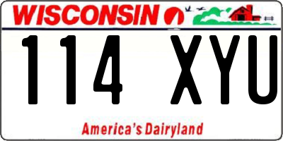 WI license plate 114XYU