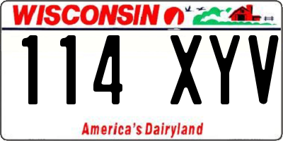 WI license plate 114XYV