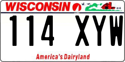 WI license plate 114XYW