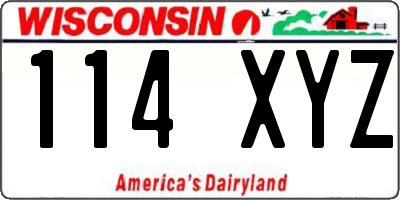 WI license plate 114XYZ