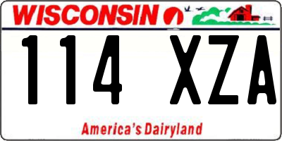 WI license plate 114XZA