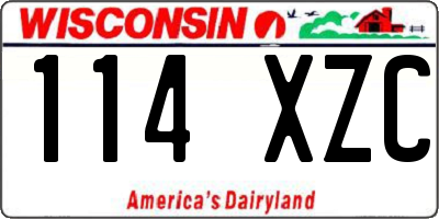 WI license plate 114XZC