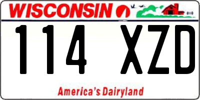 WI license plate 114XZD