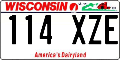 WI license plate 114XZE