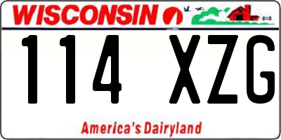 WI license plate 114XZG