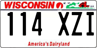 WI license plate 114XZI