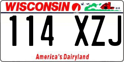 WI license plate 114XZJ