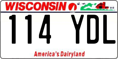 WI license plate 114YDL