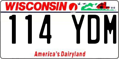 WI license plate 114YDM
