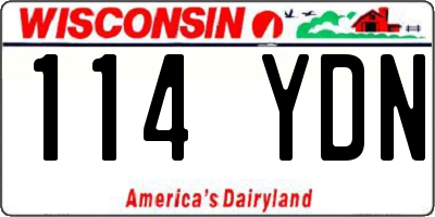 WI license plate 114YDN