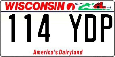WI license plate 114YDP