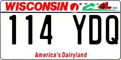 WI license plate 114YDQ