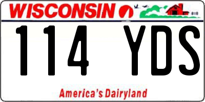 WI license plate 114YDS
