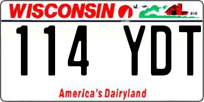 WI license plate 114YDT