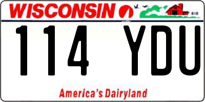 WI license plate 114YDU