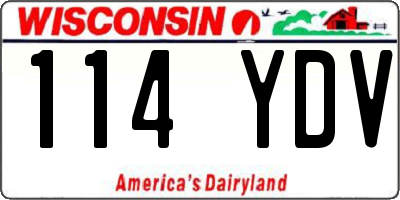 WI license plate 114YDV