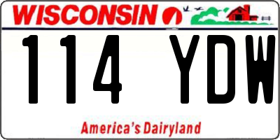 WI license plate 114YDW