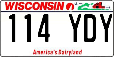 WI license plate 114YDY