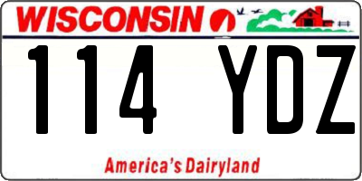 WI license plate 114YDZ